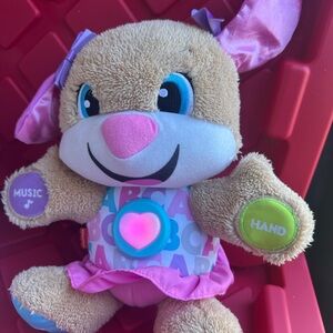 Interactive Plush Learning Toy - Pink and Tan